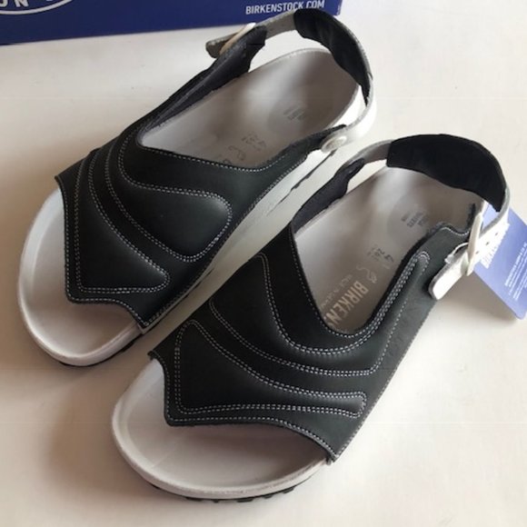 Birkenstock exquisite soft black leather sandal. Very rare  Birkenstock Terra leather sandal. Saskia Lenaerts. Exquisite. CSM. Size: 10, 41